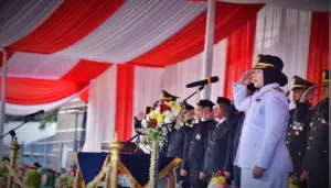 Paskibraka Kuningan Tuntaskan Tugas, Penurunan Merah Putih Berlangsung Khidmat